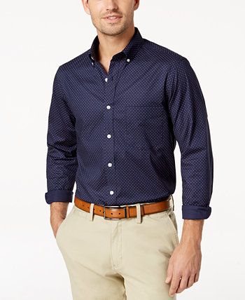 Мужская рубашка из эластичного хлопка с принтом в мелкий горошек, созданная для Macy's Club Room