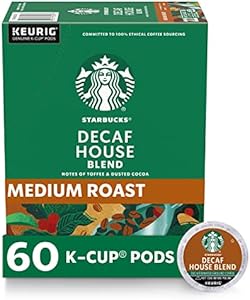 Starbucks Decaf K-Cup Coffee Pods — House Blend for Keurig Brewers — 6 boxes (60 pods total) Starbucks