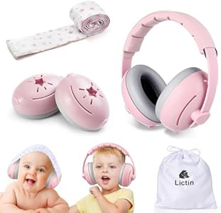 Lictin 2-in-1 Baby Earmuffs Noise Protection, Infant Noise Cancelling Headphones, Star Noise Reduction Earmuffs for Babies Lictin