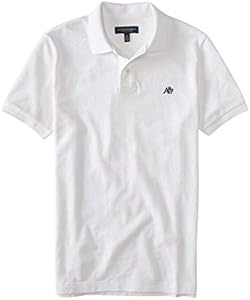 AEROPOSTALE Men's Solid Uniform Logo Rugby Polo Shirt Aeropostale