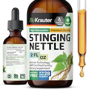 Stinging Nettle Tincture - Nettle Root Extract Liquid (Жидкость) - Urinary Health Support Supplement - Urtica Dioica Natural Extract - Vegan, Sugar & Alcohol Free Men’s Health Drops (Капли) 4 Fl.Oz. BIO KRAUTER