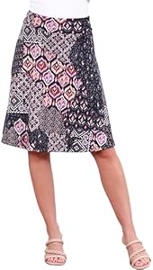 Popana Womens Casual Knee Length A-Line Stretch Midi Skirt Plus Size Made in USA Popana