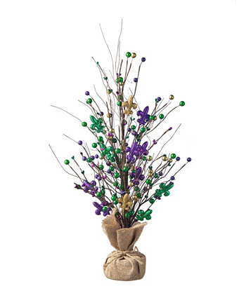 21-дюймовый стол-дерево с подсветкой Mardi Gras Fleur-De-Lis Berry Glitzhome