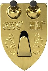 OOK 55007 Picture Hangers, Art Hangers, Shield Design, Brass, Reusable Picture Hooks, 30lb (1 Set) OOK