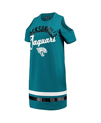 Women's Teal Jacksonville Jaguars Go Get Em Tri-Blend Cold Shoulder Mini-Dress G-III 4Her by Carl Banks