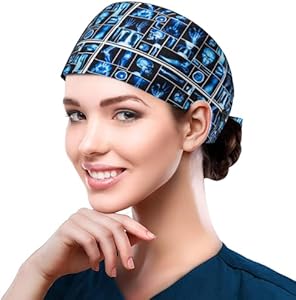 Fesciory Adjustable Working Caps with Button & Sweatband, Elastic Bandage Tie Back Hats for Women Fesciory