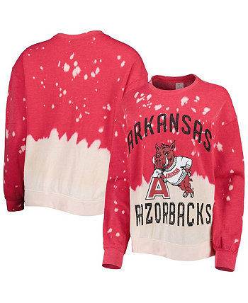 Женский потертый пуловер с длинными рукавами Cardinal Arkansas Razorbacks Twice As Nice Gameday Couture