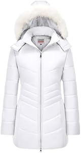 WULFUL Women's Winter Coats Long Warm Thicken Puffer Jackets Outwear With Removable Fur Hood Wulful