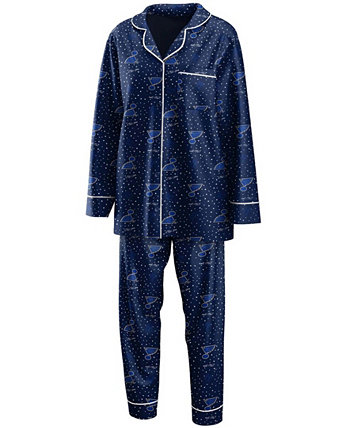 Женский темно-синий комплект из рубашки и брюк St. Louis Blues с длинным рукавом и брюками для сна WEAR by Erin Andrews