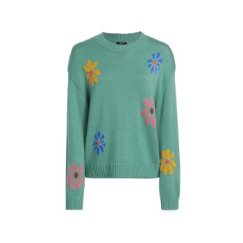 Zoey Floral Crewneck Sweater Rails