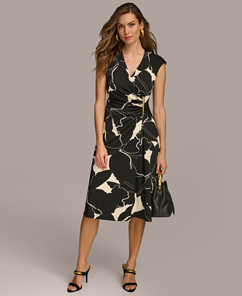 Women's Printed A-Line Dress Donna Karan New York