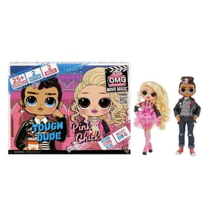 L.O.L Surprise! OMG Movie Magic Fashion Tough Dude and Pink Chick Doll Playset, 25 Pieecs L.O.L. Surprise!