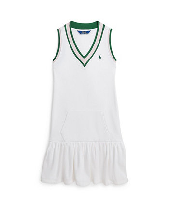 Хлопковое махровое платье в полоску в крикет для больших девочек Polo Ralph Lauren