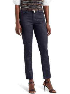 Прямые джинсы до щиколотки со средней посадкой и покрытием цвета Lauren Navy Wash LAUREN Ralph Lauren