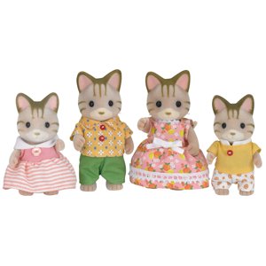 Calico Critters Sandy Cat Family, Set of 4 Collectible Doll Figures Calico Critters