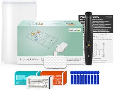 MbH Glucose, Cholesterol Testing Kit + Free App. XPER Technology Multi-Functional Monitoring System(Blood Glucose, Total Cholesterol) Procheck Witty (Type C Android Only) MbH