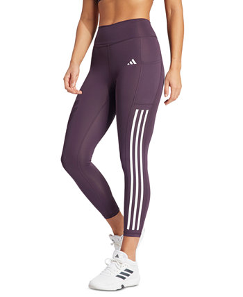 Women's Optime Moisture-Wicking 3-Stripe 7/8 Leggings Adidas