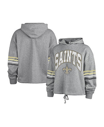Женский пуловер с капюшоном цвета Хизер Серый New Orleans Saints Upland Bennett '47 Brand