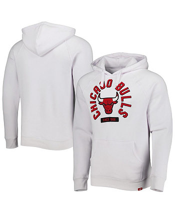 Мужской и женский белый пуловер с капюшоном Chicago Bulls Athos Olson Tri-Blend Sportiqe