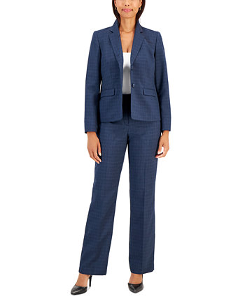 Куртка с двумя пуговицами и прямыми штанинами с оконным стеклом, 2 шт. Брючный костюм Le Suit