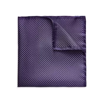 Шелковый нагрудный платок в горошек Eton