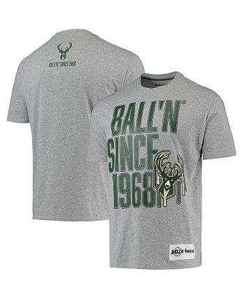 Men's Heather Gray Milwaukee Bucks Since 1968 T-shirt BALL'N