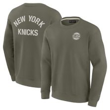 Unisex Fanatics Signature Olive New York Knicks Super Soft Pullover Crew Sweatshirt Fanatics Signature