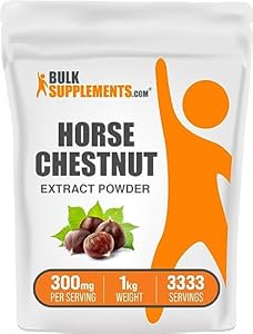 BulkSupplements.com Horse Chestnut Extract Powder - Horse Chestnut Supplement, Horse Chestnut Seed Extract - Herbal, Gluten Free, 300mg per Serving, 500g (1.1 lbs) (Pack of 1) BulkSupplements