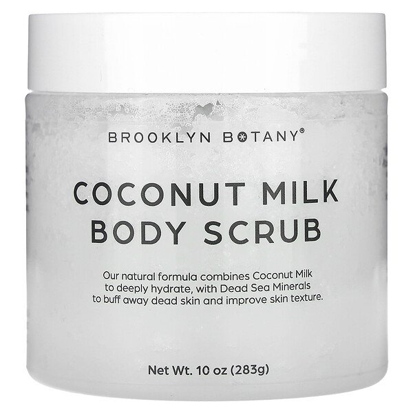 Скраб для тела с кокосовым молоком, для всех типов кожи, 10 унций (283 г) Brooklyn Botany