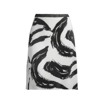 Plus Abstract A-Line Midi-Skirt Ming Wang