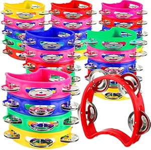 Yeshone 30 Pack Tambourine for Kids Adult Tamborines Musical Instrument Noise Makers 4 Bells Handheld Toy Tambourines for Charity Church Christian Kindergarten wedding Christmas Party(Black) Yeshone