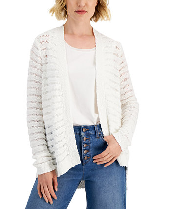 Women's Striped-Weave Cardigan, Created for Macy's Charter Club