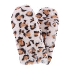 Women's Leopard Print Synthetic Fur Mittens CTM