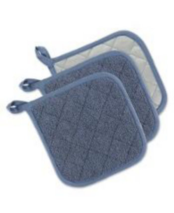 Basic Kitchen Collection, Quilted Terry, Stonewash Blue, Potholder Design Imports