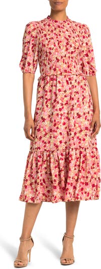 Присборенное платье миди с цветочным принтом NANETTE NANETTE FOOTWR