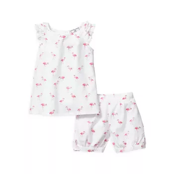 Little Girl's &amp; Girl's Flamingos Amelie Shorts Pajama Set Petite Plume