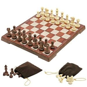 Eccomum Chess Set International Chess Entertainment Game Chess Set with Folding Board Eccomum