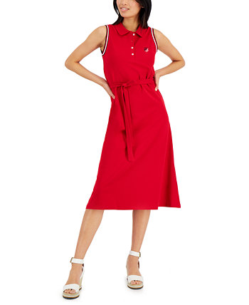 Женское расклешенное платье-поло с короткими рукавами Tommy Hilfiger