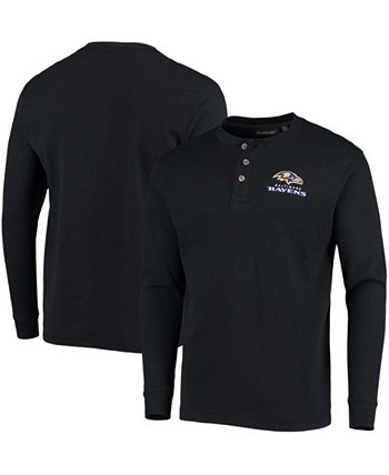 Мужская черная футболка с длинным рукавом Baltimore Ravens Maverick Thermal Henley Dunbrooke