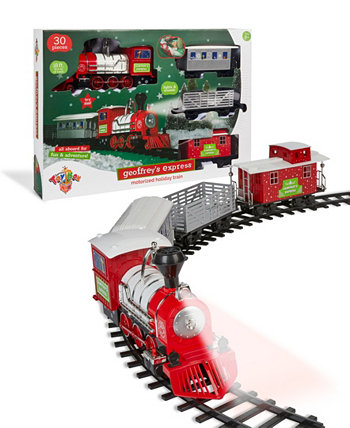 ЗАКРЫТИЕ! Праздничный моторизованный поезд-экспресс из 30 предметов, созданный для Macy's Geoffrey's Toy Box