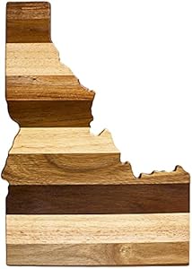 Rock & Branch Shiplap Series Alabama State Shaped Wood Cutting Board and Charcuterie Serving Platter, Includes Hang Tie for Wall Display Totally Bamboo