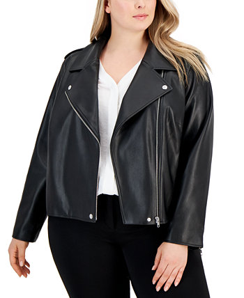 Байкерская куртка больших размеров из искусственной кожи, созданная для Macy's I.N.C. International Concepts