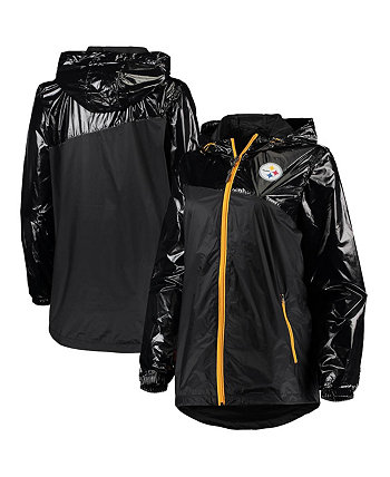 Женская черная куртка с капюшоном Pittsburgh Steelers с двойным покрытием и молнией во всю длину G-III 4Her by Carl Banks