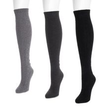 Женские вязаные носки до колена MUK LUKS, набор из 3 шт. MUK LUKS