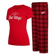 Women's Concepts Sport Red/Black Detroit Red Wings Arctic T-Shirt & Pajama Pants Sleep Set Unbranded