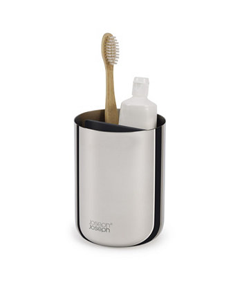 Easy Store Luxe Stainless-Steel Toothbrush Caddy Joseph Joseph