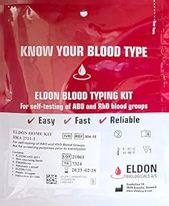 Original Home Blood Typing Kit - New Packaging + Improved Lancet - Single Kit Right For Your Type