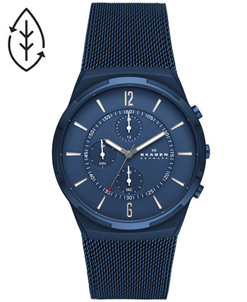 Мужские часы-хронограф Melbye Blue-Tone из нержавеющей стали с сетчатым браслетом 42 мм Skagen