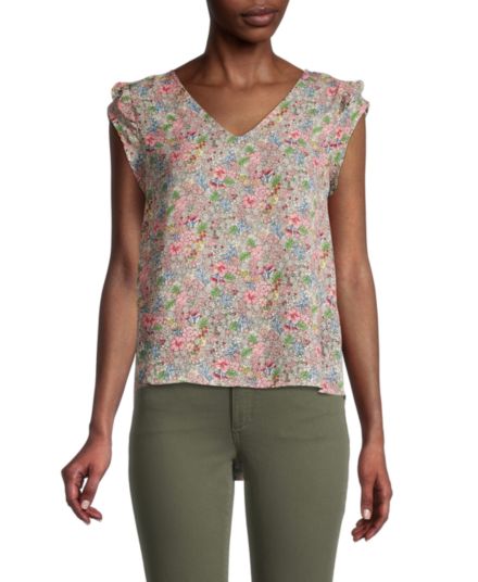 High-Low Floral Top WEST KEI