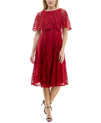 Женское кружевное платье-накидка миди с принтом MAISON TARA